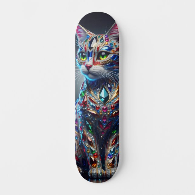 Juwelen Katzen Skateboard (Vorderseite)