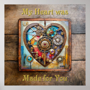 Juwelen und verklebte Glasherz Poster