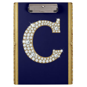 Juwelenbesetztes Monogramm Buchstabe C in verziert Klemmbrett