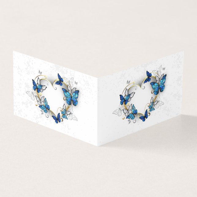 Juwelenherz mit Schmetterlingen Morpho (Vorderseite)