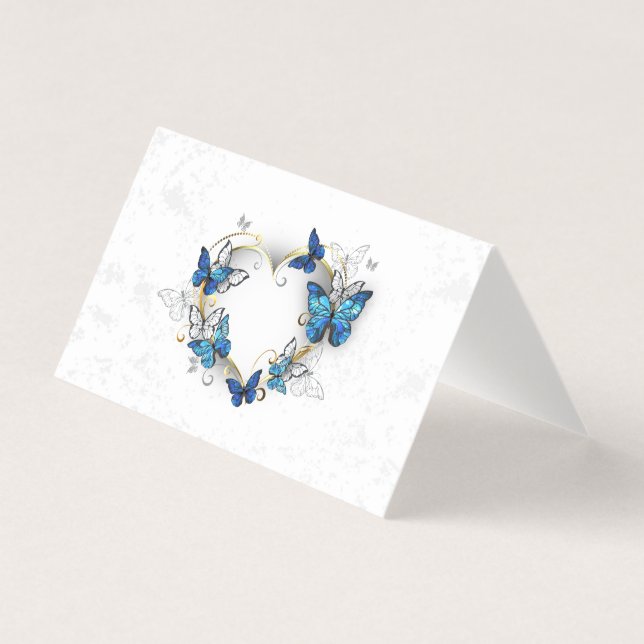 Juwelenherz mit Schmetterlingen Morpho (Vorderseite)