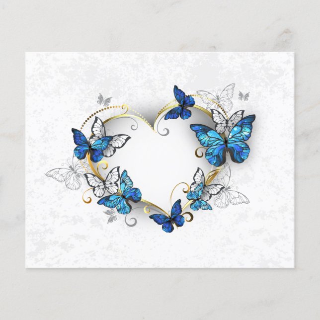 Juwelenherz mit Schmetterlingen Morpho (Vorderseite)