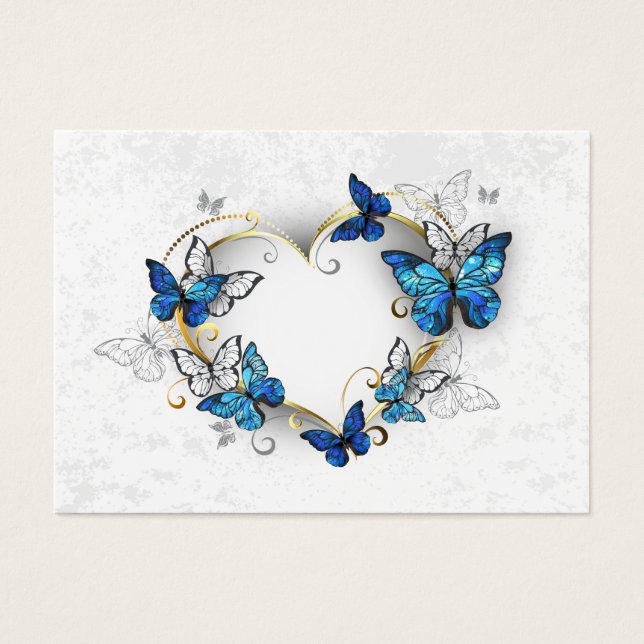 Juwelenherz mit Schmetterlingen Morpho (Vorderseite)