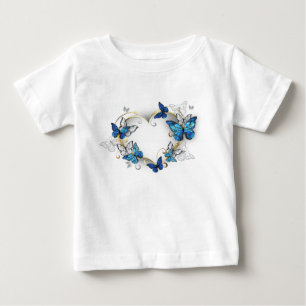 Juwelenherz mit Schmetterlingen Morpho Baby T-shirt