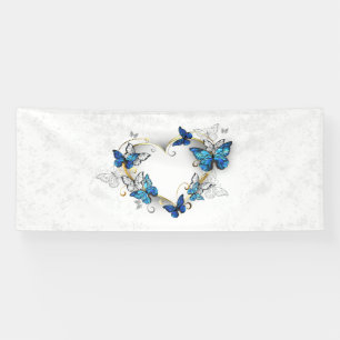 Juwelenherz mit Schmetterlingen Morpho Banner