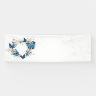 Juwelenherz mit Schmetterlingen Morpho Banner