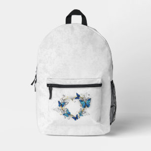 Juwelenherz mit Schmetterlingen Morpho Bedruckter Rucksack