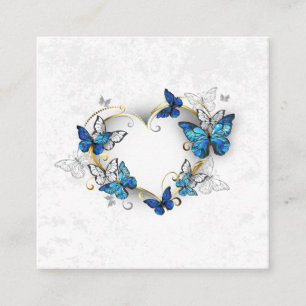 Juwelenherz mit Schmetterlingen Morpho Begleitkarte