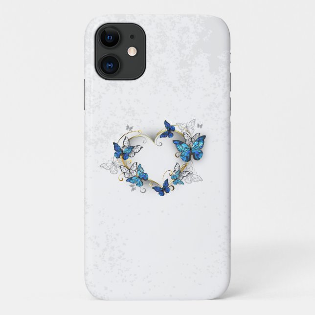 Juwelenherz mit Schmetterlingen Morpho Case-Mate iPhone Hülle (Rückseite)