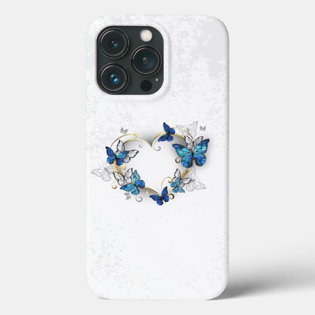 Juwelenherz mit Schmetterlingen Morpho Case-Mate iPhone Hülle (Rückseite)