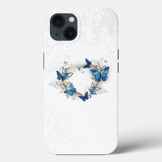 Juwelenherz mit Schmetterlingen Morpho Case-Mate iPhone Hülle (Rückseite)