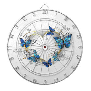Juwelenherz mit Schmetterlingen Morpho Dartscheibe