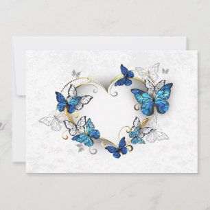 Juwelenherz mit Schmetterlingen Morpho Feiertagskarte