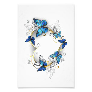 Juwelenherz mit Schmetterlingen Morpho Fotodruck