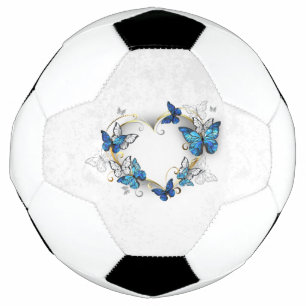 Juwelenherz mit Schmetterlingen Morpho Fußball