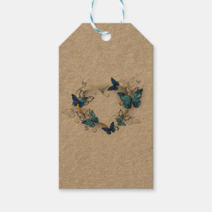 Juwelenherz mit Schmetterlingen Morpho Geschenkanhänger