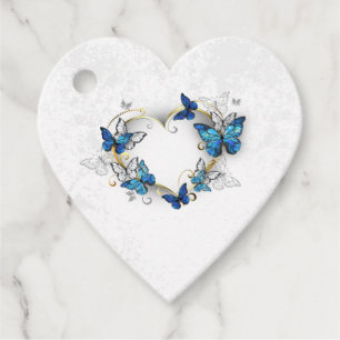 Juwelenherz mit Schmetterlingen Morpho Geschenkanhänger