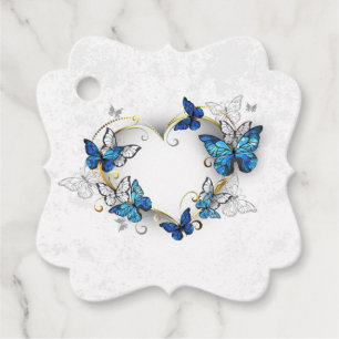 Juwelenherz mit Schmetterlingen Morpho Geschenkanhänger