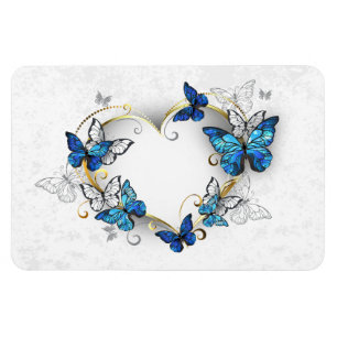 Juwelenherz mit Schmetterlingen Morpho Magnet