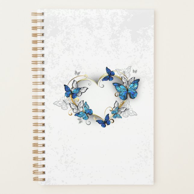 Juwelenherz mit Schmetterlingen Morpho Planer (Vorderseite)