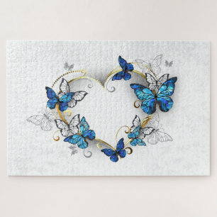 Juwelenherz mit Schmetterlingen Morpho Puzzle