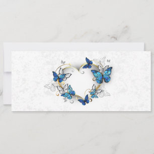 Juwelenherz mit Schmetterlingen Morpho Save The Date
