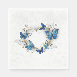 Juwelenherz mit Schmetterlingen Morpho Serviette