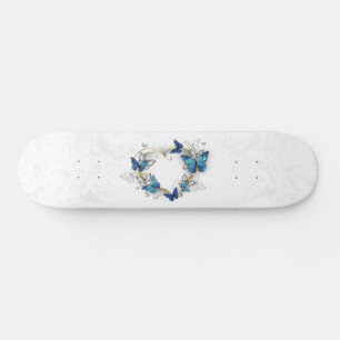 Juwelenherz mit Schmetterlingen Morpho Skateboard