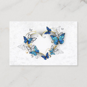 Juwelenherz mit Schmetterlingen Morpho Terminkarte