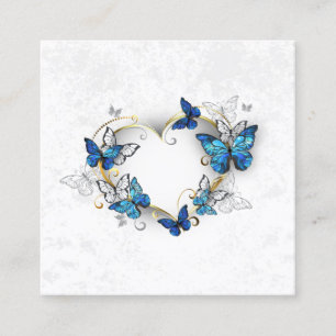 Juwelenherz mit Schmetterlingen Morpho Terminkarte