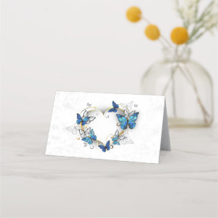 Juwelenherz mit Schmetterlingen Morpho Terminkarte