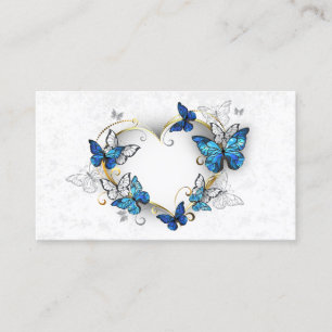 Juwelenherz mit Schmetterlingen Morpho Treuekarte