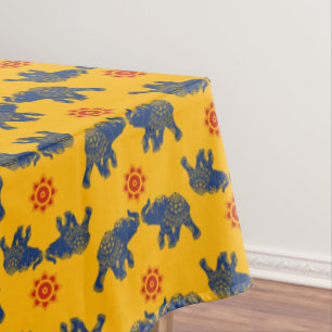 JuwelierElefanten Royal Blue, Red und Gold Tischdecke