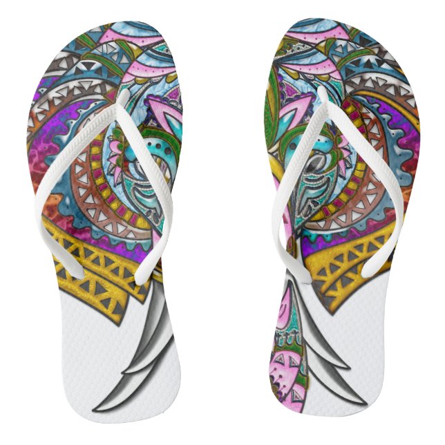 Juwelierer Elefant, Slim-Rippen Flip Flops (Fußbett)