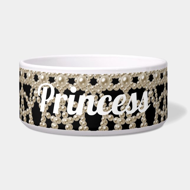 Juwelierpearls Princess Custom Keramik Pet Bowl Napf (Vorderseite)