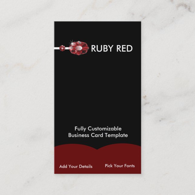 Juwelierschmuck Ruby - Red Ruby Kristall Logo Visitenkarte (Vorderseite)
