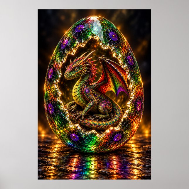Juweliertes Drachenei Poster (Vorne)