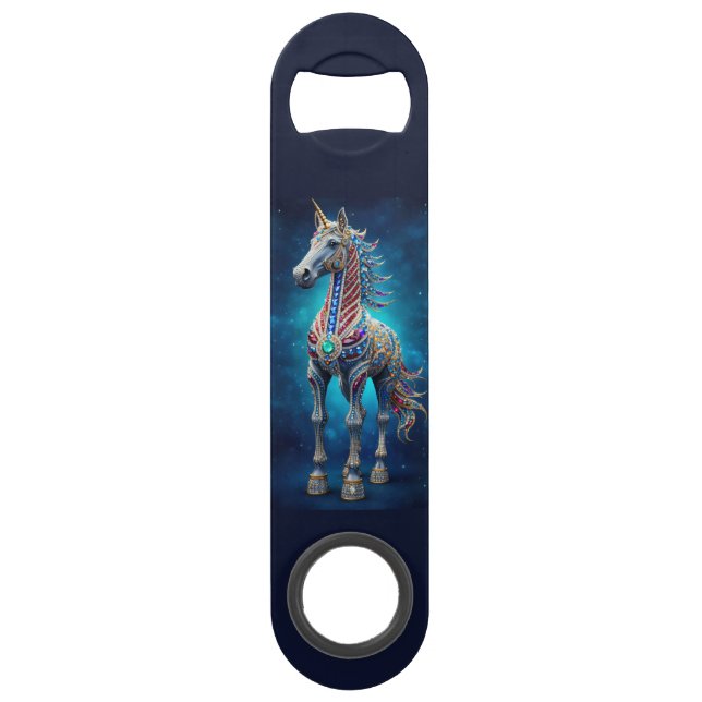 Juweliertes Einhorn Speed Flaschenöffner (Vorderseite)