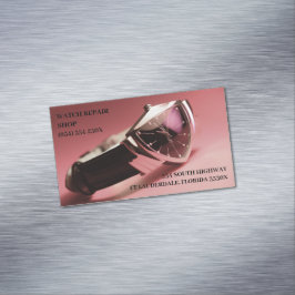 Juwelieruhr-Reparaturwarenladen Vintage Uhr Magnetische Visitenkarte