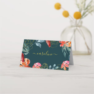 Juwelton Blaues Korallen-Blumen-Hochzeitstisch Pla Platzkarte
