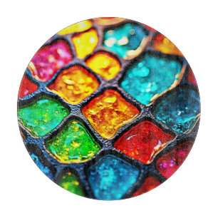 Juwelton gefärbte Glas-Kunst-Glow-Design Schneidebrett