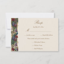 Juweltonige Vintage-Blumen-Pfauen-Hochzeitsfeier