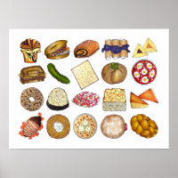 Juwish Cuisine Foods Illustration Kitchen Decor