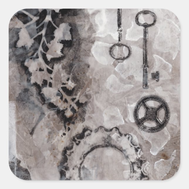 Juxtaposition II Quadratischer Aufkleber (Vorderseite)