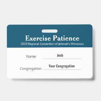 JW 2023 Convention Individuelle Name Übung Geduld Ausweis