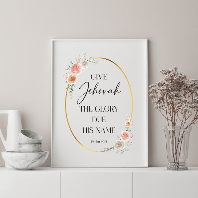 JW 2025-Jahr Text mit Rose Drucken Poster (Von Creator hochgeladen)