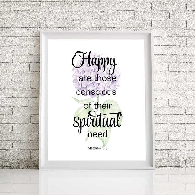 JW 2025-Jahres-Text mit Hydrangea-Druck Poster (Von Creator hochgeladen)