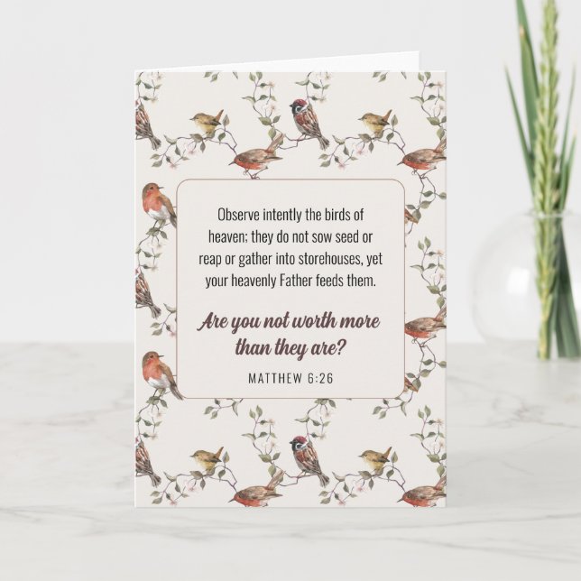 JW Card, Matthew 6:26 | JW Gruß Karte (Vorderseite)