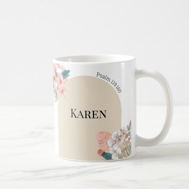 JW Custom 2023 year text Psalm 119:160 boho arch Kaffeetasse (Rechts)