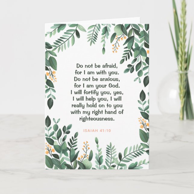 JW Ermutigung Grußkarte Isaiah 41:10 Karte (Vorderseite)